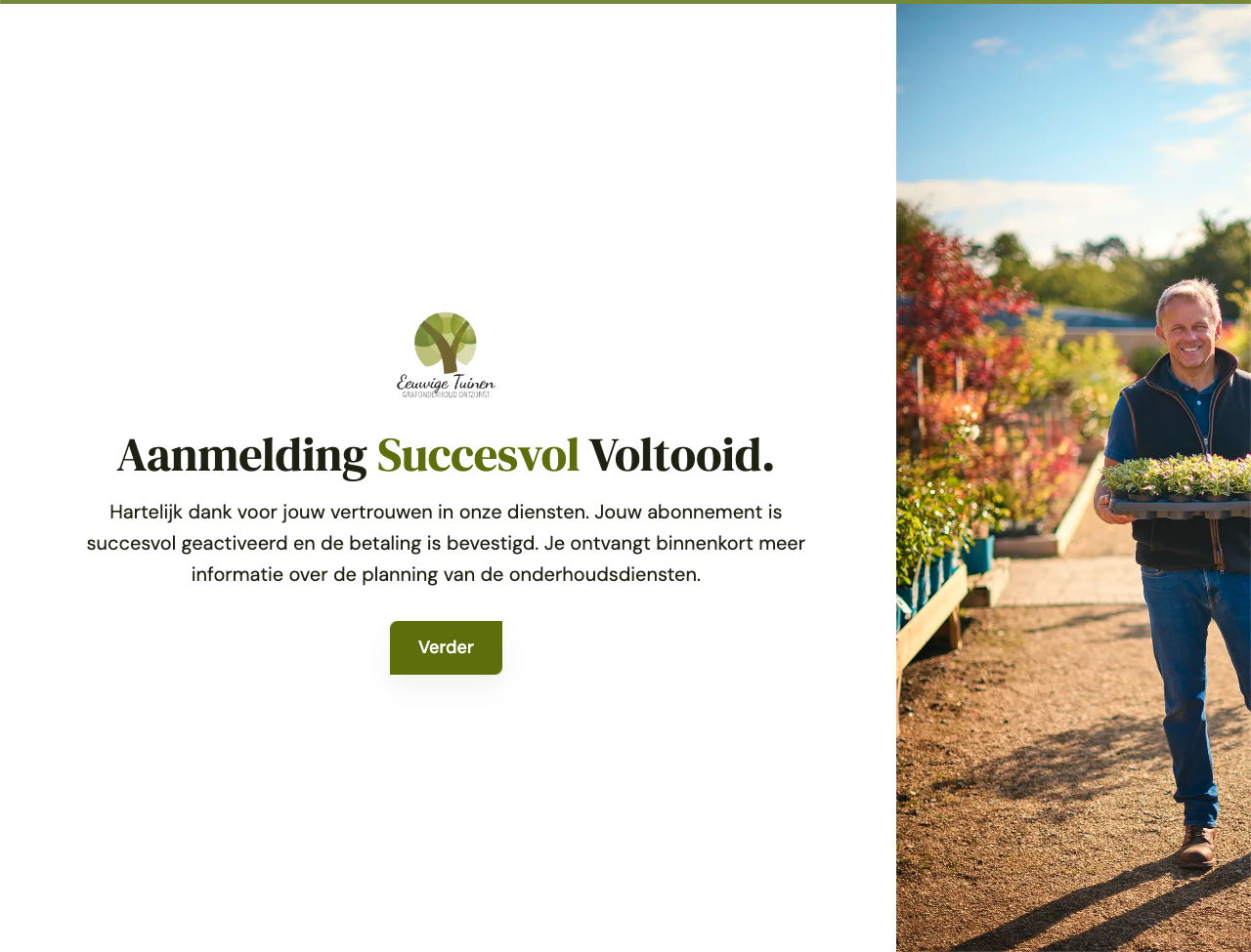 Jouw aanmelding is nu afgerond